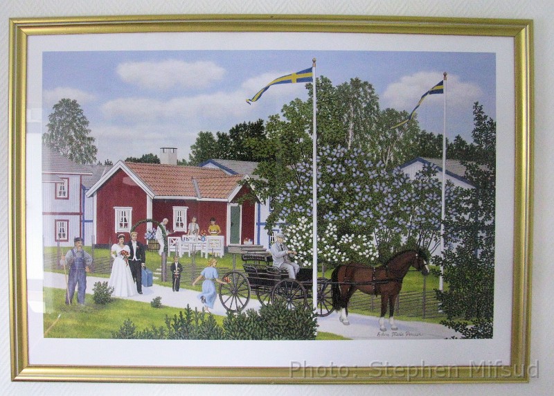 Bennas2010-6476.jpg - A painting in our hotel room, indicating how life was in Sweden in the past. This seems to show a wedding.